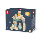 Janod Sweet Cocoon Stacking Stones 20-Piece Set-Learn construction and balance through play.