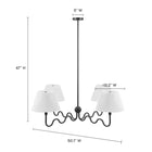 Modway Wave Squiggle 4-Arm Pendant Light - Black-Squiggle Arms