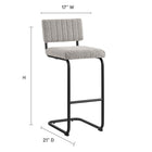 Modway Parity Boucle Bar Stools - Black Taupe - Set of 2-Boucle Fabric Upholstery