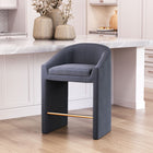 Zuo Emas Counter Stool - Midnight Grey-Assembly not required