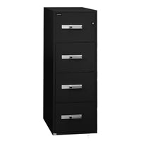 Gardex Classic 25 Fire-Resistant File, 4-Drawer, Vertical, Letter, Black, 54H x 16 3/4W x 25D (GXGF-254-12-BK)-UL-certified fire resistant vertical 4-drawer 25"D, letter