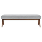 Modway Lyra 63" Fabric Upholstered Bench - Light Grey-7