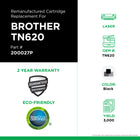 CIG Brother TN620 Remanfuactured Toner Cartridge - Standard Yield - Black-Environmentally Friendly: Remanufactured from an original Brother recycled cartridge