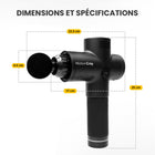 MotionGrey - Pistolet de massage à percussion pour tissus profonds - Appareil de massage portatif avec 20 niveaux de vitesse - Noir-8
