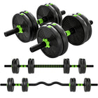 Soozier Adjustable Dumbbell Set - 33 lb-Converts into dumbbells, a straight barbell, or an EZ curl bar