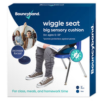 Bouncyband Antimicrobial Big Wiggle Seat Sensory Cushion - 13" - Blue-Allows children who have trouble sitting still to quietly move while working enabling them to stay on task and be more productive