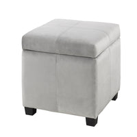 Brassex Lenox Storage Ottoman - Grey-Generously padded top