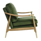 Modway Langford Performance Velvet Accent Armchair - Moss Green Walnut-Kiln-Dried Solid Wood Frame