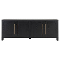 Hudson&Canal Chabot TV Stand for TV's up to 75" - Black Grain-A transitional design accommodates TVs up to 75" for your entertaining space