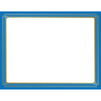 Geographics Elegant Blue Heavyweight Certificate - Gold Foil - 8.5" x 11" - 15 Pack-Inkjet and laser printer compatible Certificates