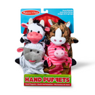 Melissa & Doug Farm Friends Hand Puppets - Set of 4-Sized to fit kids and most adults