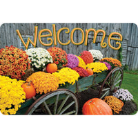 Ashley Productions The Original Fun Mat Welcome Mat - 15.5" x 23.5" - Harvest Wagon Welcome-Measurement & Design: The Harvest Wagon Welcome Mat measures 15.5" x 23.5".