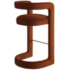 Modway Winslow Performance Velvet Bar Stool - Rust-Fully Assembled