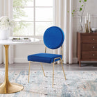 Modway Craft Performance Velvet Dining Side Chair - Gold/Navy-Dense Foam Padding