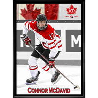 Connor Mcdavid Team Canada Skating - Framed Canvas - 22" x 31"-Premium canvas print with gallery-wrapped edges