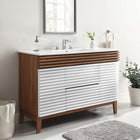 Modway Render 48" Single Sink Bathroom Vanity - White/Walnut/White-Walnut Grain Vanity