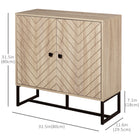 HOMCOM Modern 31.5" L Sideboard - Natural-Versatile for storing dining items, hallway essentials, or decor