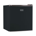 BLACK+DECKER 1.7 cu. ft. Freestanding Mini Fridge with Freezer - Black-Spacious Capacity: A removable glass refrigerator shelf helps expand storage space while a full and half-width door storage bin accommodates cans and small containers or 1-liter or taller bottles