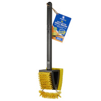 Mr. Bar-B-Q XL Triple Action Grill Brush-Durable nylon bristles for use on cool grills