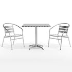 Flash Furniture 31.5'' Square Aluminum Indoor-Outdoor Table with 2 Slat Back Chairs (TLH32SQ017BCHR2)-6