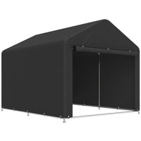 Outsunny 6.6' x 7.8' Portable Shed-Galvanised steel frame structure boosts wind-resistance and overall stability
