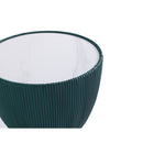 Manhattan Comfort Anderson 18.43" Modern Leatherette Upholstered End Table - Green-Features Modern Round Gold Base