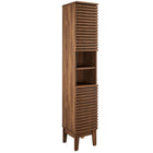 Modway Render Tall Narrow Bathroom Storage Cabinet - Walnut-Tall Linen Storage Cabinet