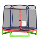 Outsunny 7 ft Heavy-Duty Trampoline for Kids Outdoor Toys - Red-Heavy-duty High-stability design 
