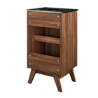 Modway Soma 18" Bathroom Vanity - Walnut/Black-8" Centerset Holes