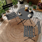 Lausaint Bistro Folding 3-Piece Patio Set - Black-6