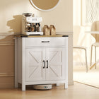 HOMCOM 30.5" L Sideboard Buffet Cabinet - White-Roomy storage space with a drawer and a cabinet for holding kitchen items
