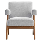 Modway Lyra Fabric Armchair - Light Grey Fabric-Assembly Required