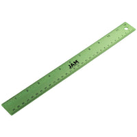 JAM Paper Strong Aluminum Ruler - 12" - Lime Green-Colour: Lime Green Stainless Steel