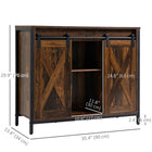 HOMCOM Industrial 35.5" L Sideboard - Rustic Brown-Fits dining room, kitchen, living room, or other limited spaces needing a bit more storage