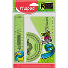 Maped 'Twist n Flex' 3-Piece Drafting Set - Assorted Colours-15cm square