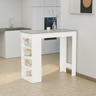 HOMCOM Bar Table with 4 Storage Shelves - Grey-Ideal for creating a cosy drink or as an impromptu workspace, also works as a side table for displaying mementos