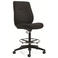 Staples Newdale Medium Back Armless Office Stool - Fusion Carbon Fabric - Black-Medium back armless stool