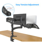 ShoppingAll Fully Adjustable Dual Monitor Stand Arm Mount and Laptop Trad Adapter - Black-360 degrees rotation for switching from landscape monitor setting to portrait position