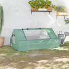 Outsunny 71" x 55" x 32" Mini Greenhouse with 2 Large Windows & Ground Nails-Reinforced thick PE cover with zipper of greenhouse shed for easy access and ventilation  