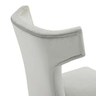 Modway Curve Performance Velvet Dining Chairs - Light Grey - 2 Pack-9