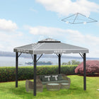 Outsunny 10' L x 10' W Gazebo Replacement Canopy Top - Grey-8 drain holes for water drainage