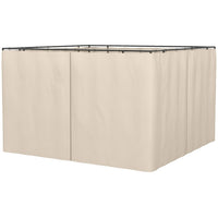 Outsunny 10' L x 10' W Gazebo Curtains with Zipper Doors, Hooks/C-Rings for Patio, Only Curtains - Beige-Provides protection when enjoying leisure time outdoors