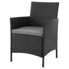 Manhattan Comfort Imperia Modern Patio 2-Person Seating Group 3-Piece Set with End Table - Grey-Removeable Cushions with Zipper. Washable Fabric