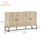 HOMCOM Modern 55.3" L Sideboard - Oak-Doubles as a TV stand and accommodates TVs up to 65 inches
