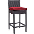 Modway Convene Outdoor Patio Fabric Bar Stool - Espresso Red-For entertaining or everyday use