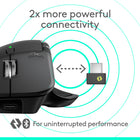 Logitech MX Master 4 Ergonomic Wireless Mouse - Black-Quiet Clicks on MX Master 4 reduce noise and distractions, offering a soft, satisfying feel with 90% less click noise - perfect for focused workflows