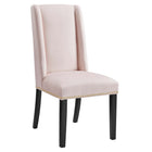 Modway Baron Performance Velvet Dining Chairs - Pink - 2 Pack-Stain-Resistant Performance Velvet