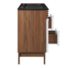 Modway Render 48" Double Sink Bathroom Vanity - White/Walnut/Black-8
