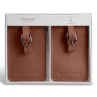 Champs Onyx Leather Luggage Tags - Brown-Removable/adjustable buckle