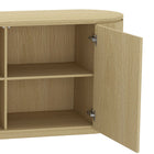 Manhattan Comfort Olivia 60" Modern Sideboard - Natural Oak-Features a Natural Oak Wood Grain Finish with Ribbed Texture